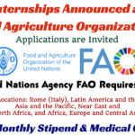 Internships Announced at FAO – A UN Agency Invites Applications for FAO Internship Programme 2024 (Monthly Stipend & Medical)